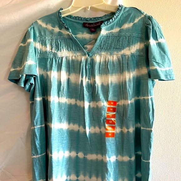 Gloria Vanderbilt Arctic Tie Dye Henley size M - Picture 9 of 12